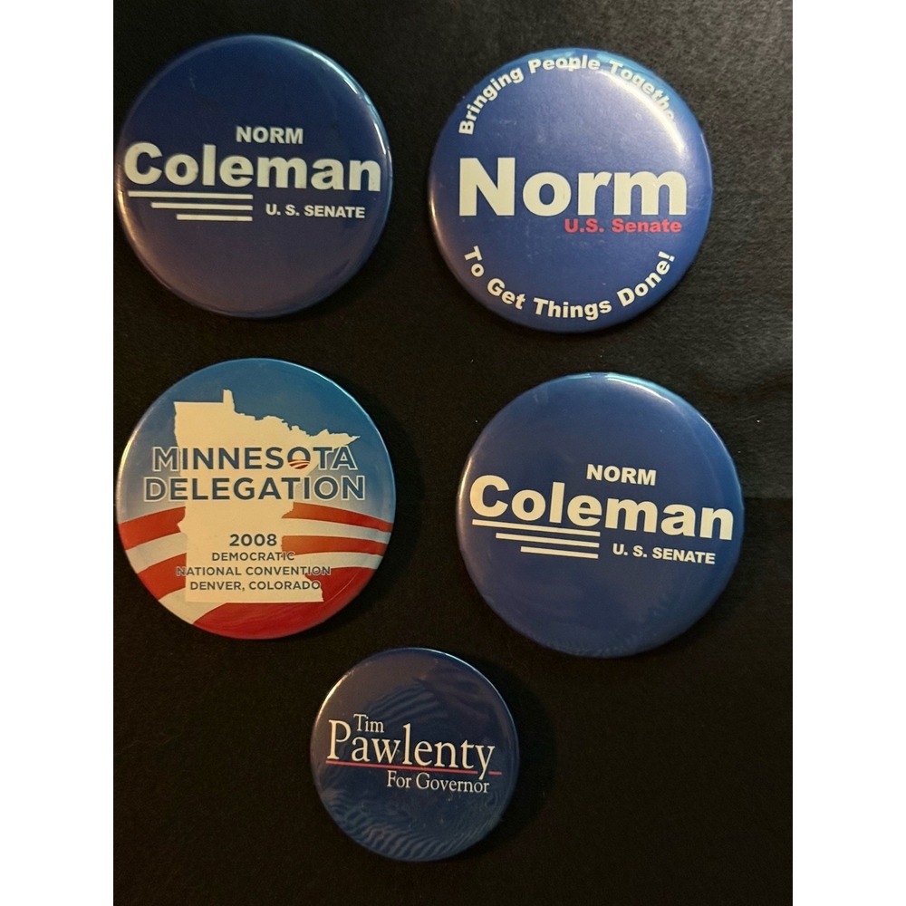 Minnesota Political Button Lot Norm Coleman Pawlenty 2008 DNC Delegation